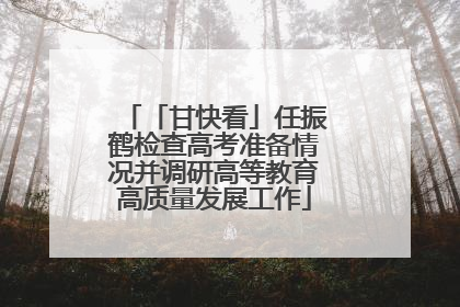 「甘快看」任振鹤检查高考准备情况并调研高等教育高质量发展工作