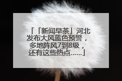 「新闻早茶」河北发布大风蓝色预警，多地阵风7到8级，还有这些热点……