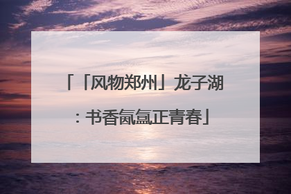 「风物郑州」龙子湖：书香氤氲正青春