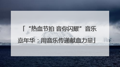 “热血节拍 音你闪耀”音乐嘉年华：用音乐传递献血力量