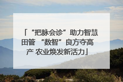 “把脉会诊”助力智慧田管 “数智”良方夺高产 农业焕发新活力