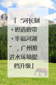 “河长制+碧道碧带+幸福河湖”，广州推进水环境提档升级