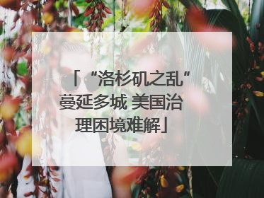 “洛杉矶之乱”蔓延多城 美国治理困境难解