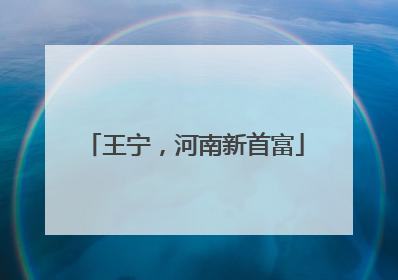 王宁，河南新首富