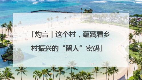 灼言｜这个村，蕴藏着乡村振兴的“留人”密码