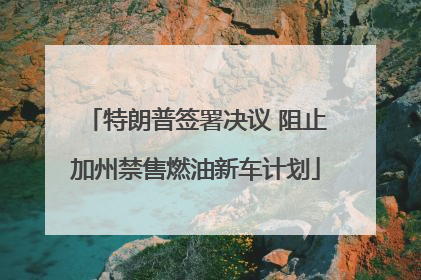 特朗普签署决议 阻止加州禁售燃油新车计划