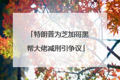 特朗普为芝加哥黑帮大佬减刑引争议