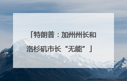 特朗普：加州州长和洛杉矶市长“无能”