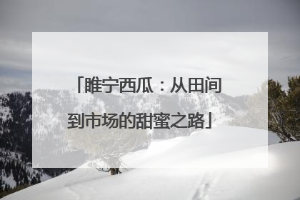 睢宁西瓜：从田间到市场的甜蜜之路