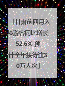 甘肃前四月入境游客同比增长52.6% 预计全年接待逾30万人次