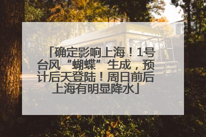 确定影响上海！1号台风“蝴蝶”生成，预计后天登陆！周日前后上海有明显降水