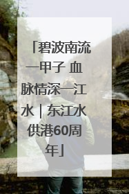 碧波南流一甲子 血脉情深一江水｜东江水供港60周年