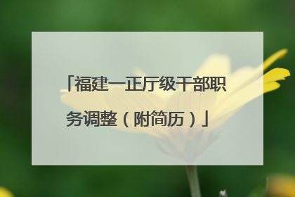 福建一正厅级干部职务调整（附简历）