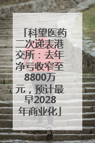 科望医药二次递表港交所：去年净亏收窄至8800万元，预计最早2028年商业化
