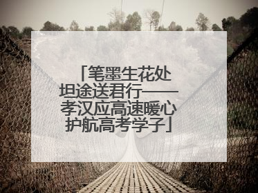 笔墨生花处 坦途送君行——孝汉应高速暖心护航高考学子