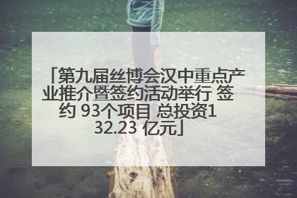 第九届丝博会汉中重点产业推介暨签约活动举行 签约 93个项目 总投资132.23 亿元