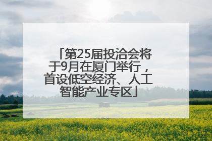 第25届投洽会将于9月在厦门举行，首设低空经济、人工智能产业专区