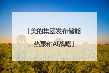 美的集团发布储能、热泵和AI战略