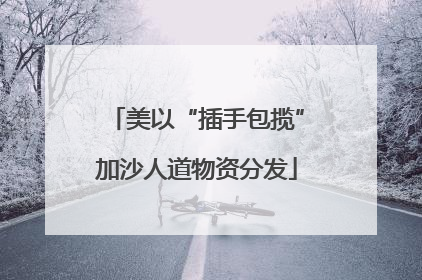 美以“插手包揽”加沙人道物资分发