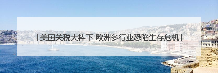 美国关税大棒下 欧洲多行业恐陷生存危机