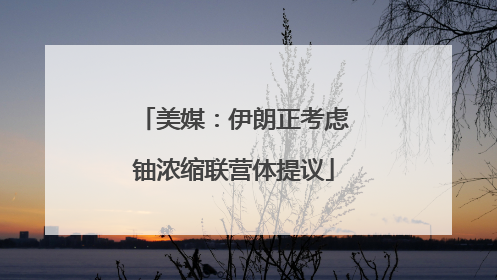 美媒：伊朗正考虑铀浓缩联营体提议