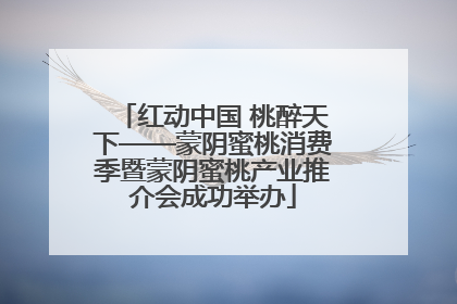 红动中国 桃醉天下——蒙阴蜜桃消费季暨蒙阴蜜桃产业推介会成功举办