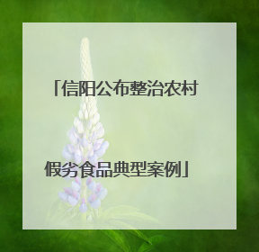 信阳公布整治农村假劣食品典型案例