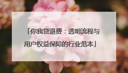 你我贷退费：透明流程与用户权益保障的行业范本