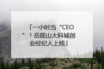 一小时当“CEO”！岳麓山大科城创业经纪人上线