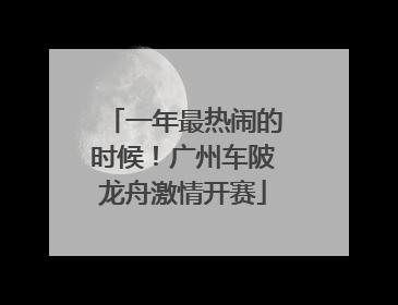 一年最热闹的时候！广州车陂龙舟激情开赛