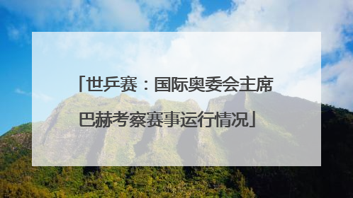 世乒赛：国际奥委会主席巴赫考察赛事运行情况