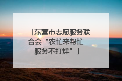 东营市志愿服务联合会“农忙来帮忙 服务不打烊”