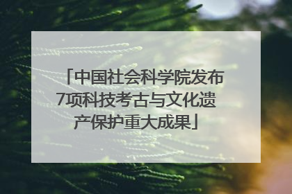 中国社会科学院发布7项科技考古与文化遗产保护重大成果