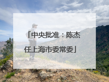 中央批准：陈杰任上海市委常委