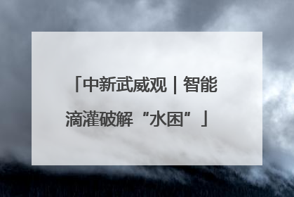 中新武威观｜智能滴灌破解“水困”