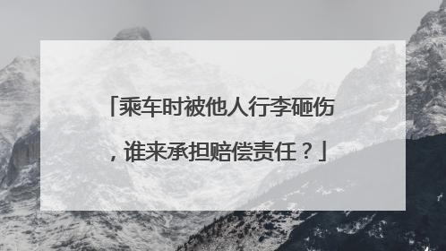 乘车时被他人行李砸伤，谁来承担赔偿责任？