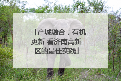 产城融合，有机更新 看济南高新区的最佳实践