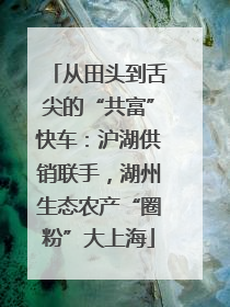 从田头到舌尖的“共富”快车：沪湖供销联手，湖州生态农产“圈粉”大上海