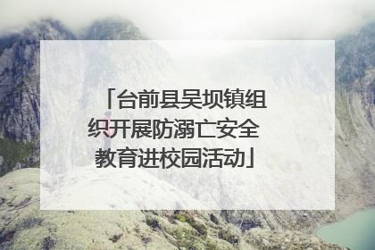 台前县吴坝镇组织开展防溺亡安全教育进校园活动