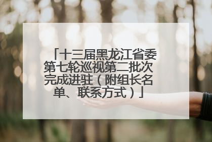十三届黑龙江省委第七轮巡视第二批次完成进驻（附组长名单、联系方式）