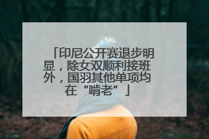 印尼公开赛退步明显，除女双顺利接班外，国羽其他单项均在“啃老”