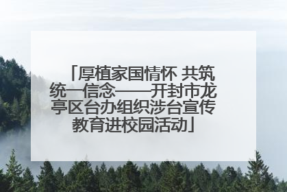 厚植家国情怀 共筑统一信念——开封市龙亭区台办组织涉台宣传教育进校园活动