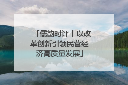 儒韵时评丨以改革创新引领民营经济高质量发展
