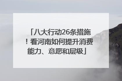 八大行动26条措施！看河南如何提升消费能力、意愿和层级