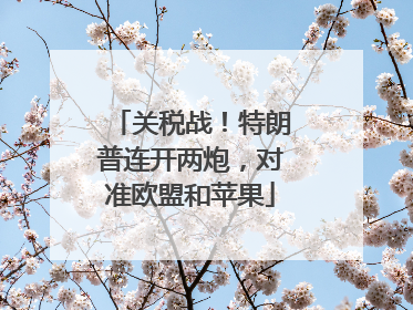 关税战！特朗普连开两炮，对准欧盟和苹果