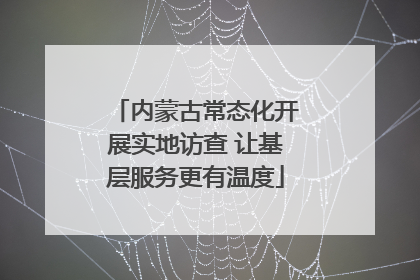 内蒙古常态化开展实地访查 让基层服务更有温度