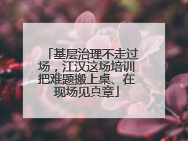基层治理不走过场，江汉这场培训把难题搬上桌、在现场见真章