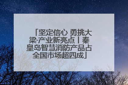 坚定信心 勇挑大梁·产业新亮点丨秦皇岛智慧消防产品占全国市场超四成