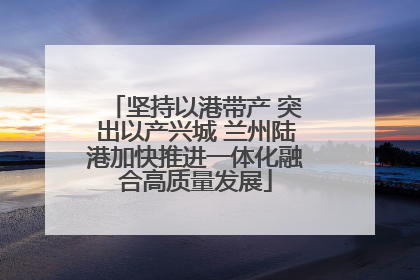 坚持以港带产 突出以产兴城 兰州陆港加快推进一体化融合高质量发展