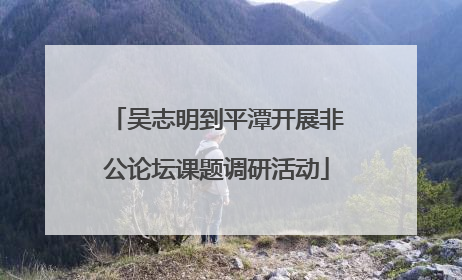 吴志明到平潭开展非公论坛课题调研活动